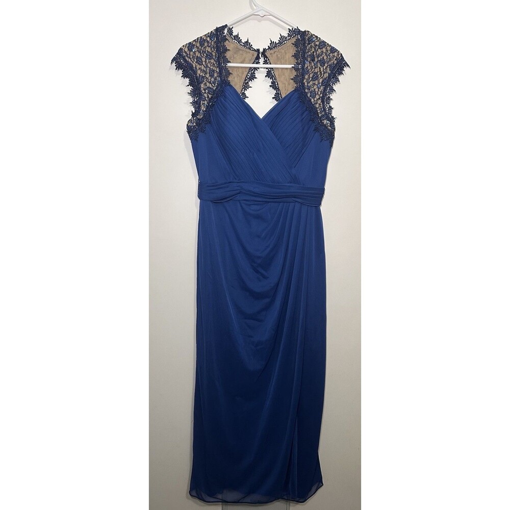 Alex Evenings Navy Lace Mesh Formal Gown 10P Mother of the Bride Evening Dress